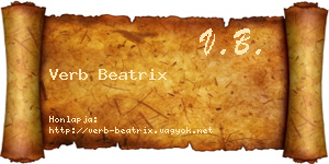 Verb Beatrix névjegykártya